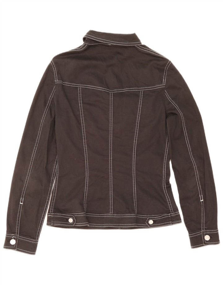 Conte of Florence Womens Utility Jacket UK 12 Medium Black Cotton
