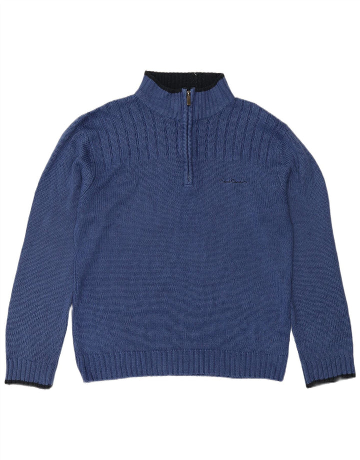Pierre Cardin Mens Zip Neck Jumper Sweater Large Blue