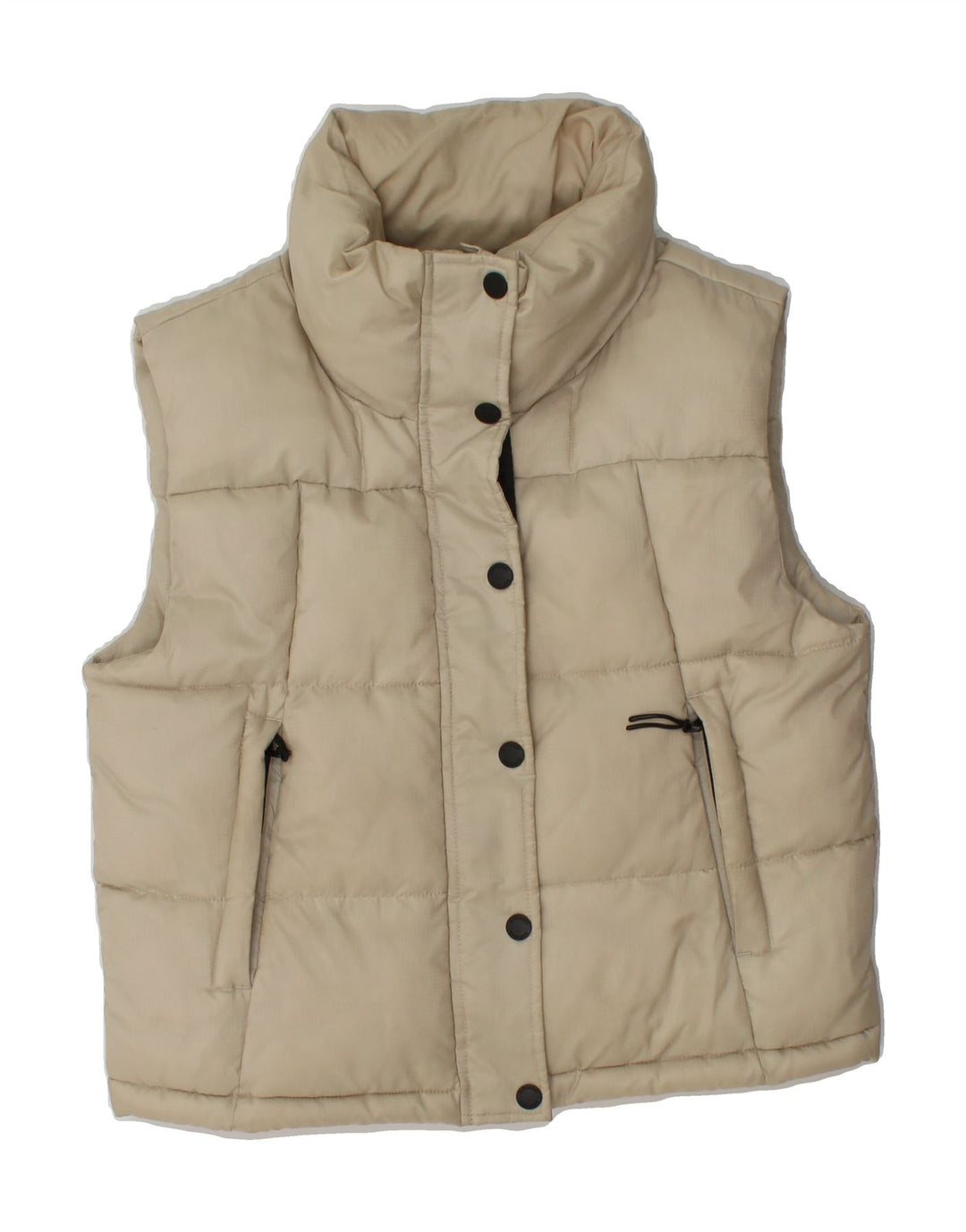 SUPERDRY Womens Padded Gilet UK 10 Small Beige Nylon Vintage Superdry and Second-Hand Superdry from Messina Hembry 