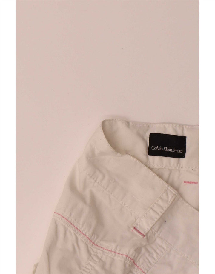 Γυναικείο σορτς Calvin Klein W28 μεσαίο λευκό βαμβακερό