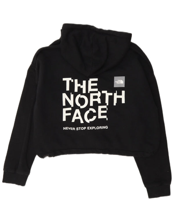 The North Face Womens Crop Graphic Hoodie Jumper UK 18 XL Black