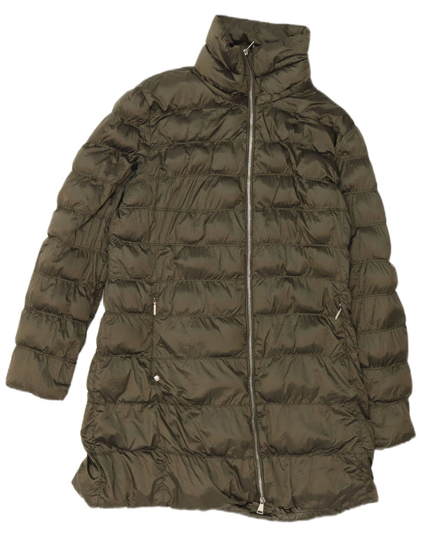 Massimo Dutti Damen Wattierter Mantel UK 18 XL Khaki Polyester