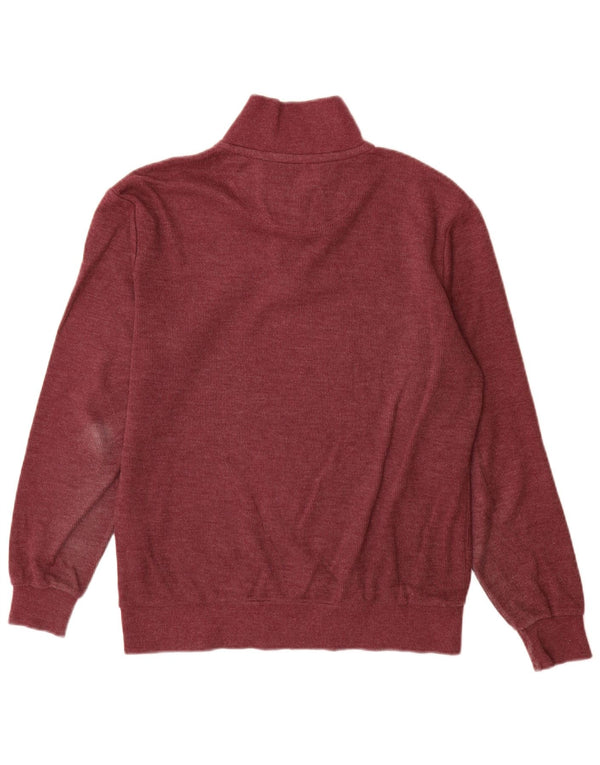 U.S. Polo Assn. Mens Classic Fit Zip Neck Jumper Sweater Small Burgundy