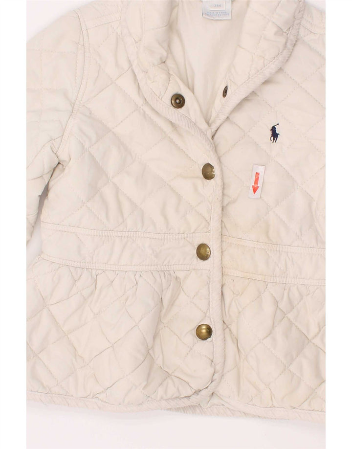 Ralph Lauren Baby Girls Quilted Jacket 18-24 Months White Polyester