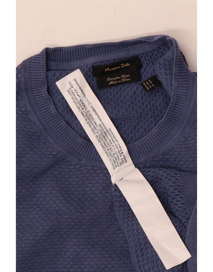 Massimo Dutti Herre sweater med rund hals XL blå bomuld