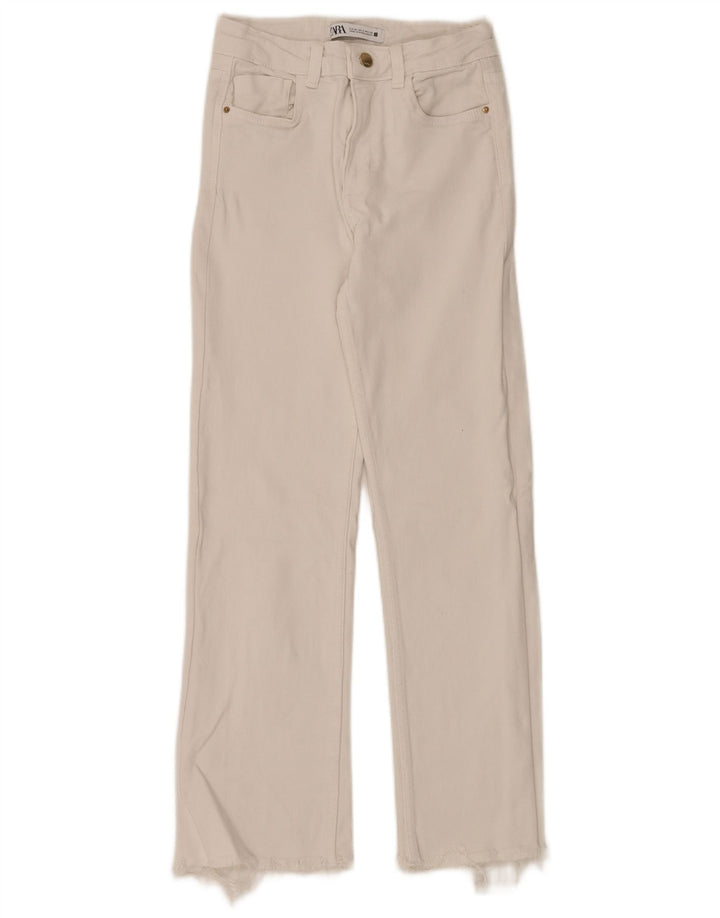 ZARA Womens Cropped Jeans EU 34 2XS W24 L25 White