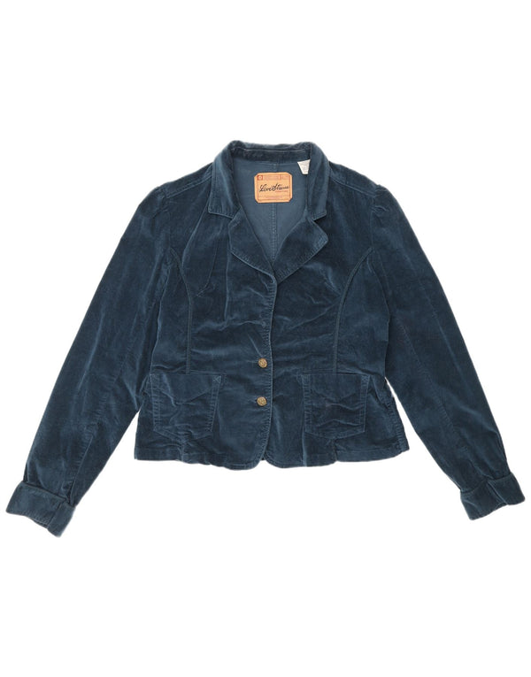 Levi's Veste blazer en velours à 2 boutons Signature pour femme UK 18 XL Bleu Coton