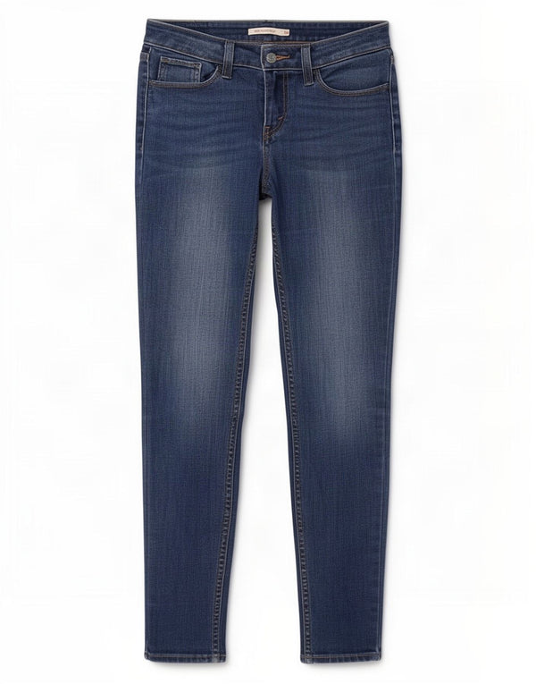Levi's Womens 535 Super Skinny Jeans W28 L30 Blue Cotton