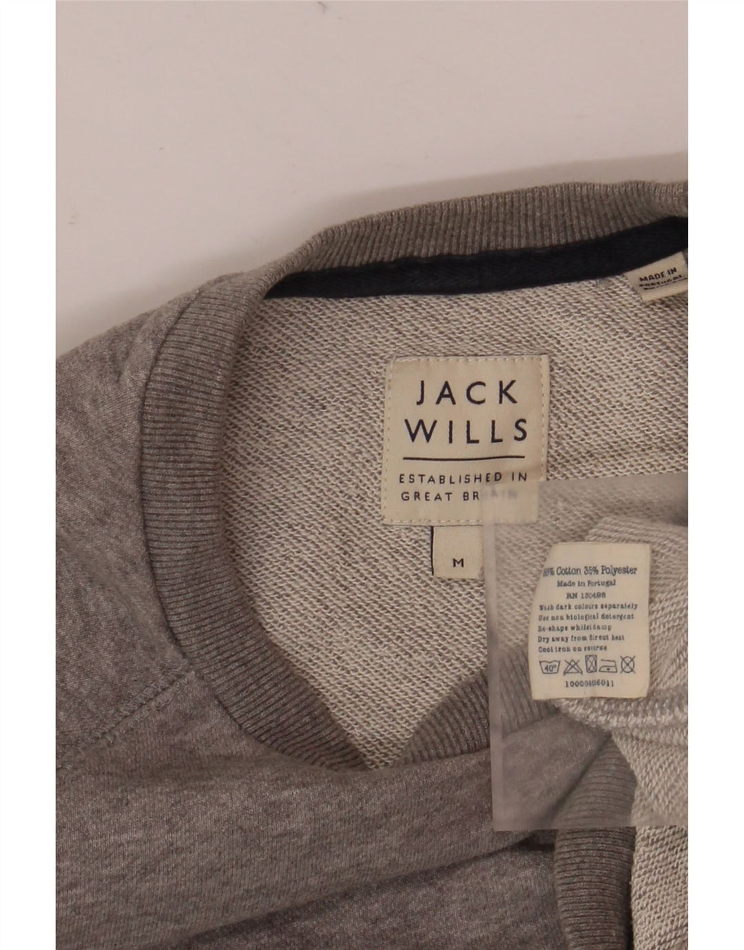 Jack Wills Mens Graphic Sweatshirt Jumper Medium Grey Flecked Cotton