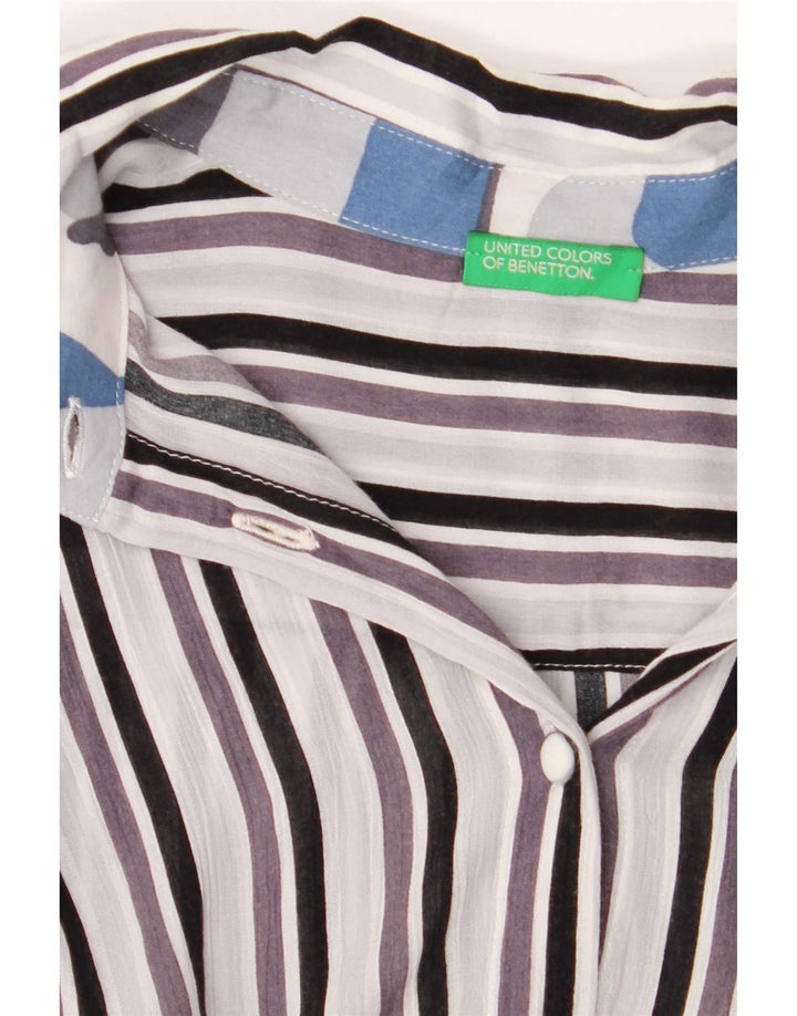 Benetton Damen-Hemd UK 14 Medium Mehrfarbig gestreift