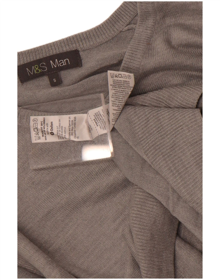 Marks & Spencer Suéter con Cuello en V para Hombre Pequeño Acrílico Gris