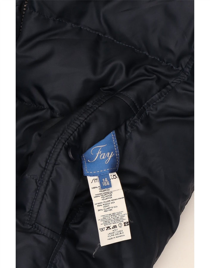 FAY Boys Reversible Padded Jacket 13-14 Years Navy Blue Polyamide Vintage Fay and Second-Hand Fay from Messina Hembry 
