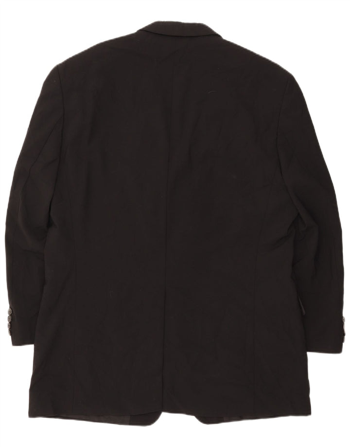 HUGO BOSS Mens 3 Button Blazer Jacket EU 54 2XL Black Wool