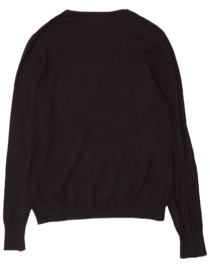 Zara Mens Crew Neck Jumper Sweater Large Black