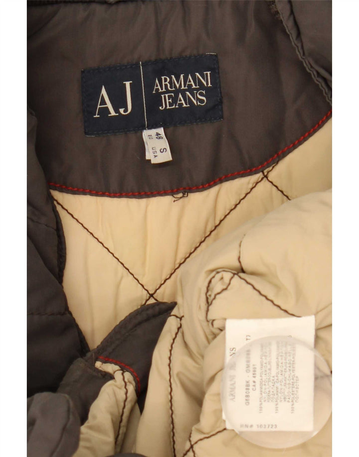 Armani Jeans Mens Padded Jacket EU 48 Medium Grey Polyamide