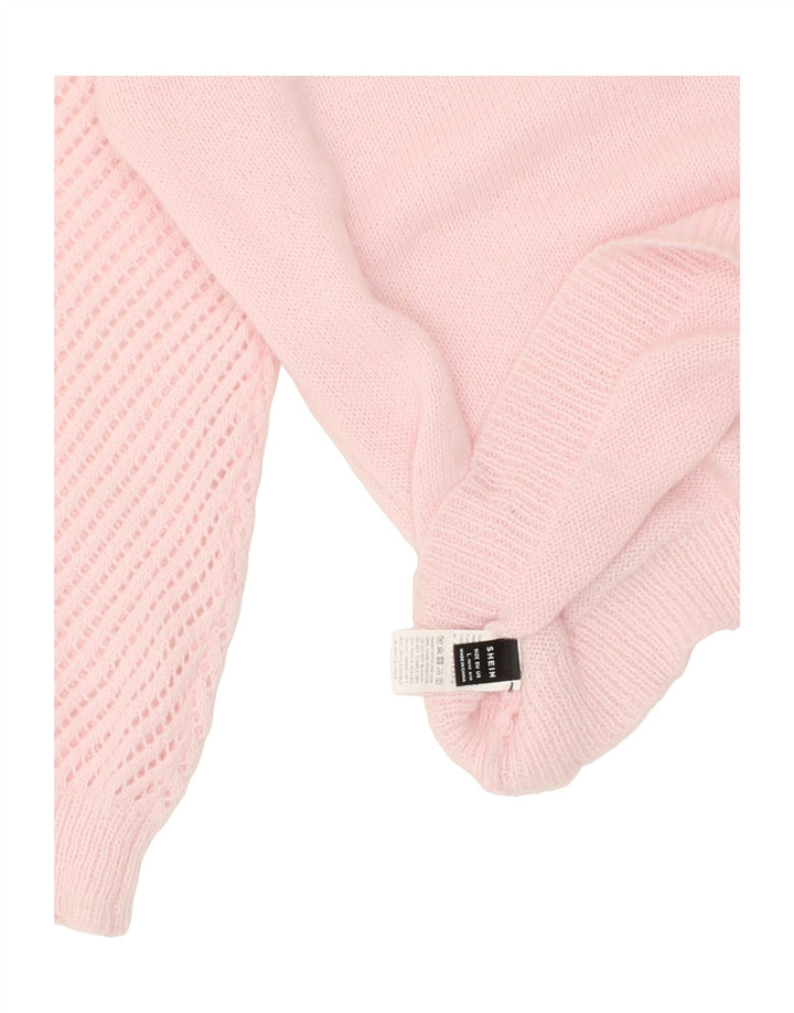 SHEIN Womens Boat Neck Jumper Sweater UK 14 Large Pink Polyester Vintage Shein and Second-Hand Shein from Messina Hembry 