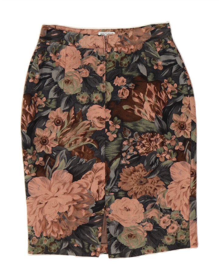 ANTONELLA Womens Pencil Skirt IT 42 Medium W26 Multicoloured Floral Vintage Antonella and Second-Hand Antonella from Messina Hembry 