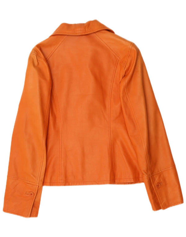 Lavorazione Artigianale Womens 3 Button Blazer Jacket IT 44 Medium Orange