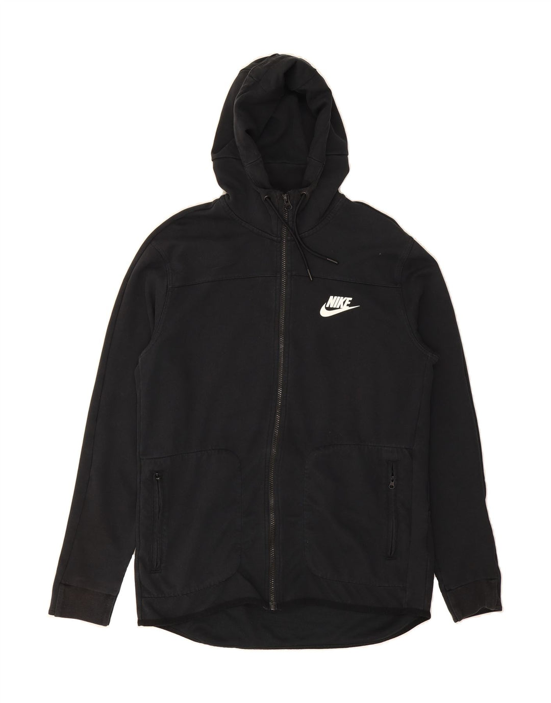 NIKE Mens Zip Hoodie Sweater Large Black Cotton Vintage Nike and Second-Hand Nike from Messina Hembry 