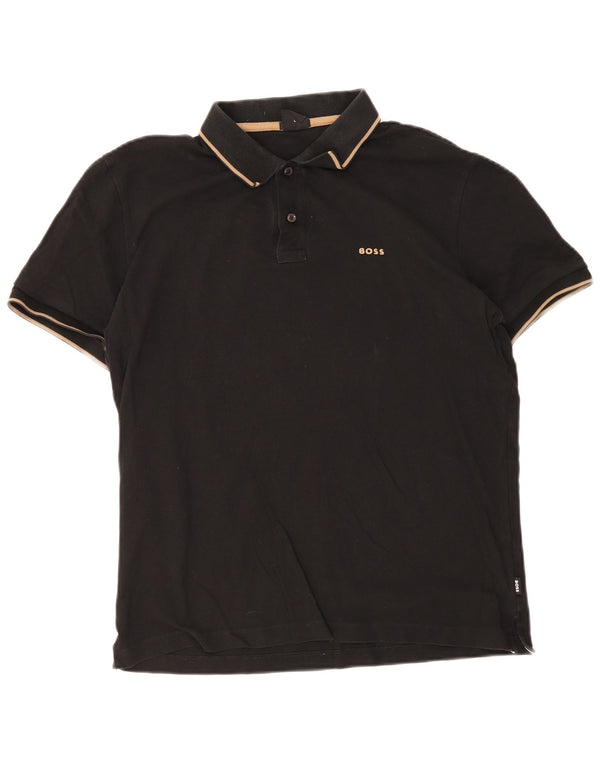Hugo Boss Herren-Poloshirt mit schmaler Passform, groß, schwarz gestreift