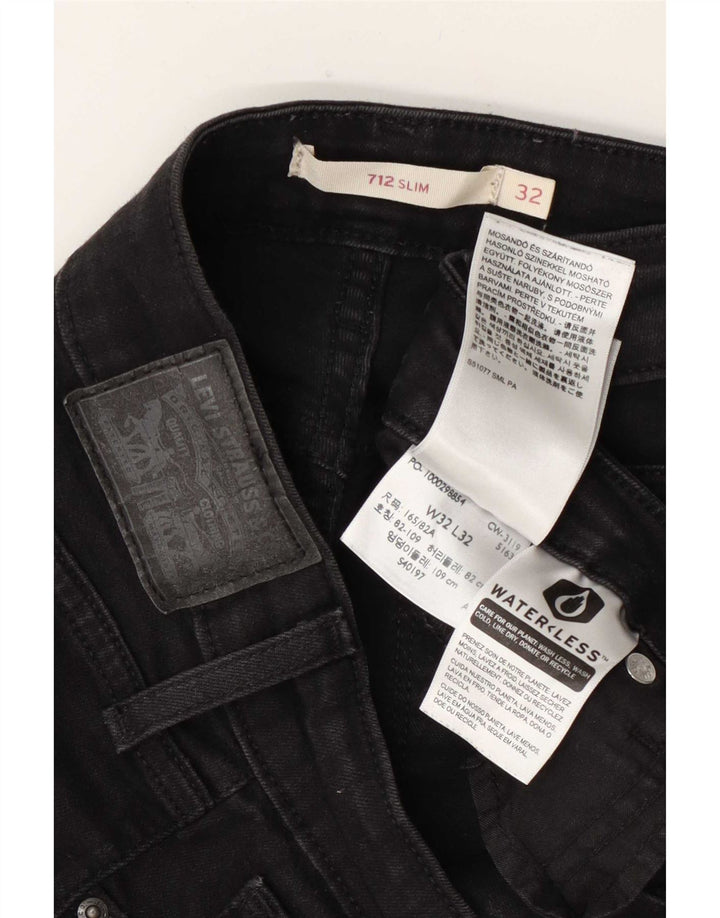 Levi's Womens 712 Slim Jeans W32 L32 Μαύρο βαμβακερό