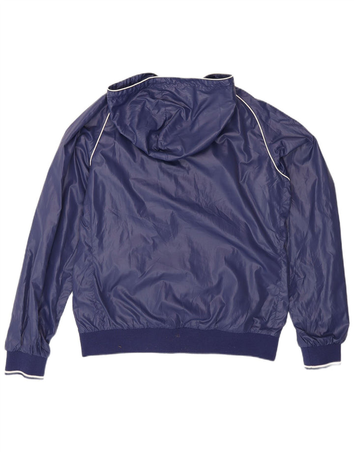 CHAMPION Womens Hooded Rain Jacket UK 18 XL Navy Blue Polyester