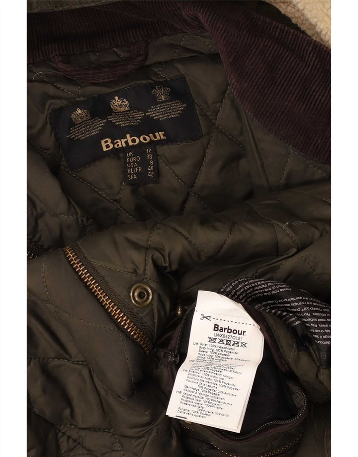 Giacca da donna in cotone cerato con cappuccio Barbour UK 12 medio cachi