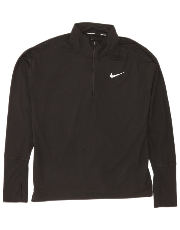 Nike Womens Running Loose Fit Top Langærmet UK 10 Small Black Sports