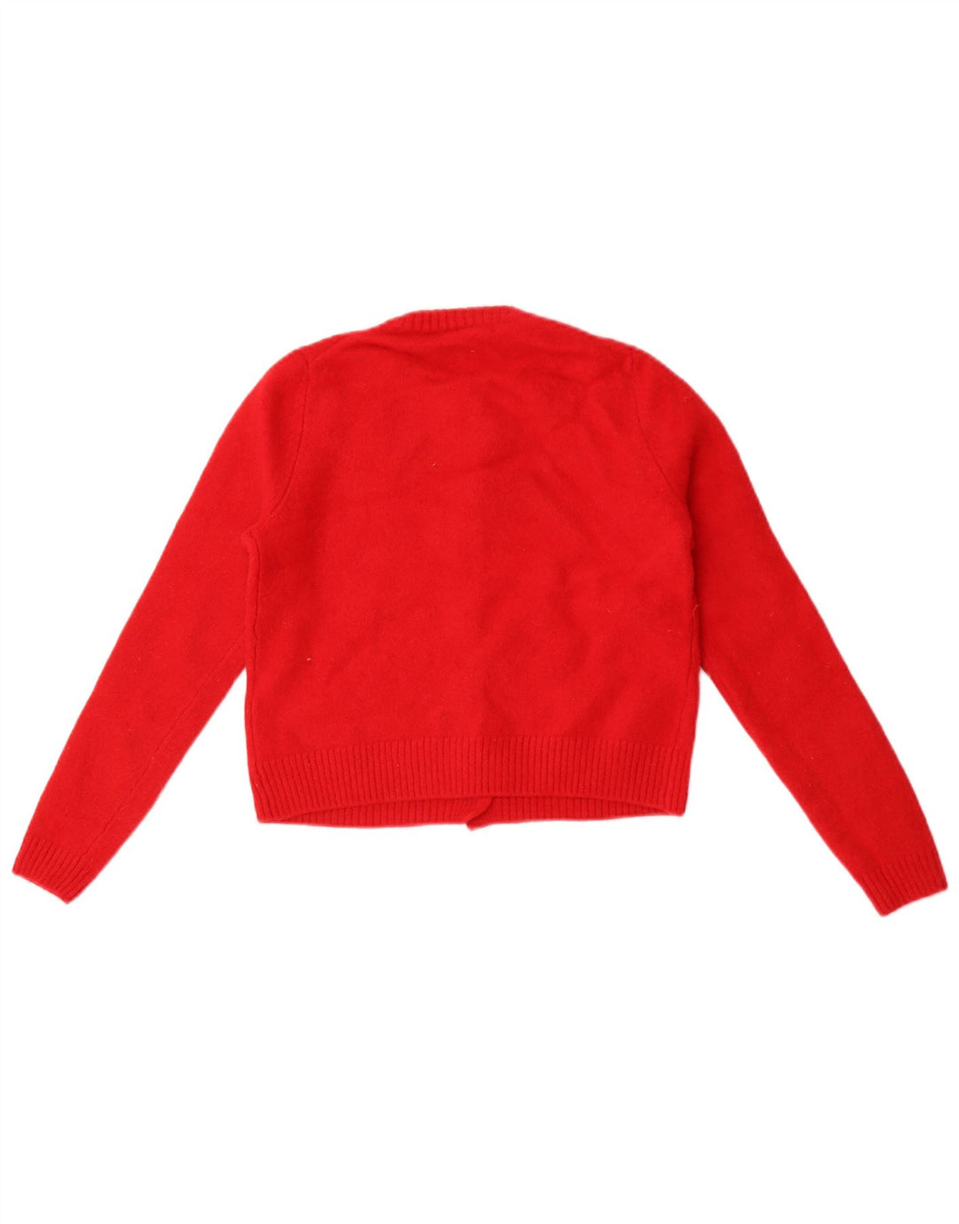 Zara Womens Crop Cardigan Sweater UK 8 Small Red Wool