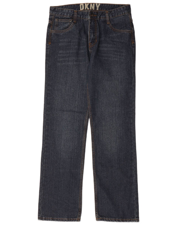 Dkny Boys Straight Jeans 15-16 Years W32 L31 Navy Blue Cotton