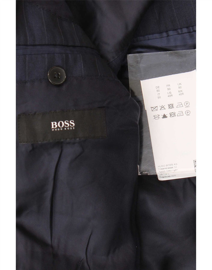 Blazer pentru bărbați Hugo Boss, cu 2 nasturi, EU 50, mare, bleumarin, cu dungi