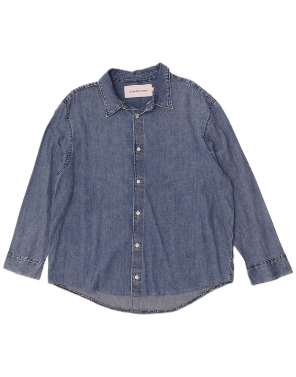 Calvin Klein Jeans Mens Denim Shirt Large Blue