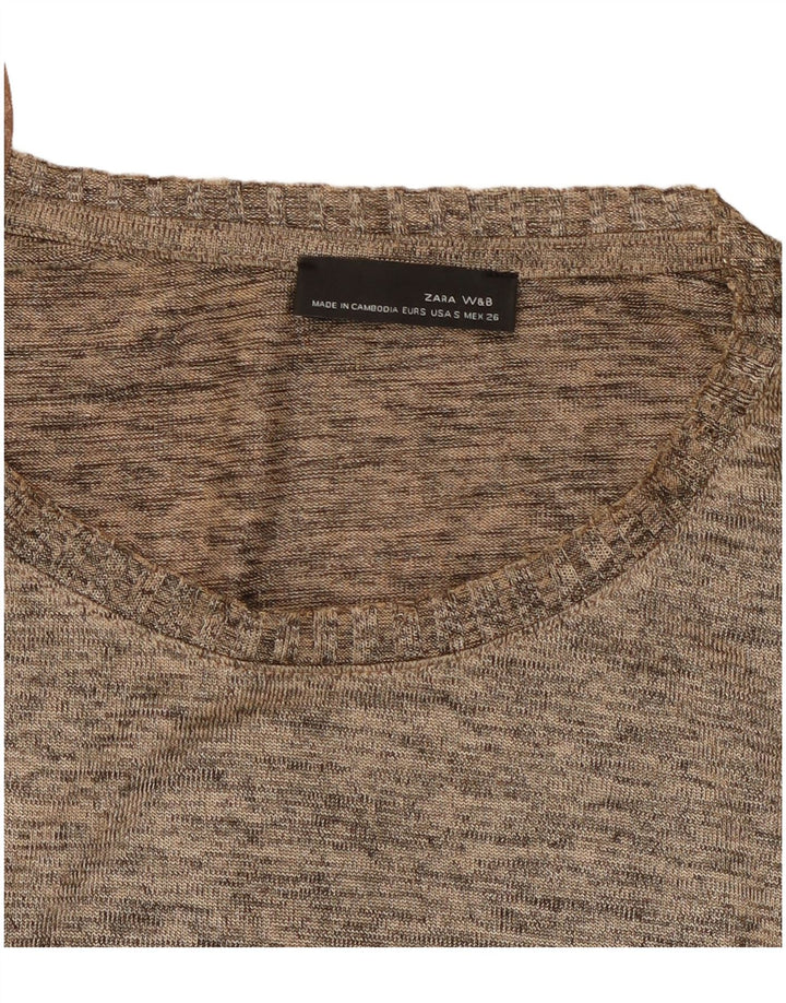Maglione Girocollo Da Donna ZARA UK 10 Piccolo Grigio