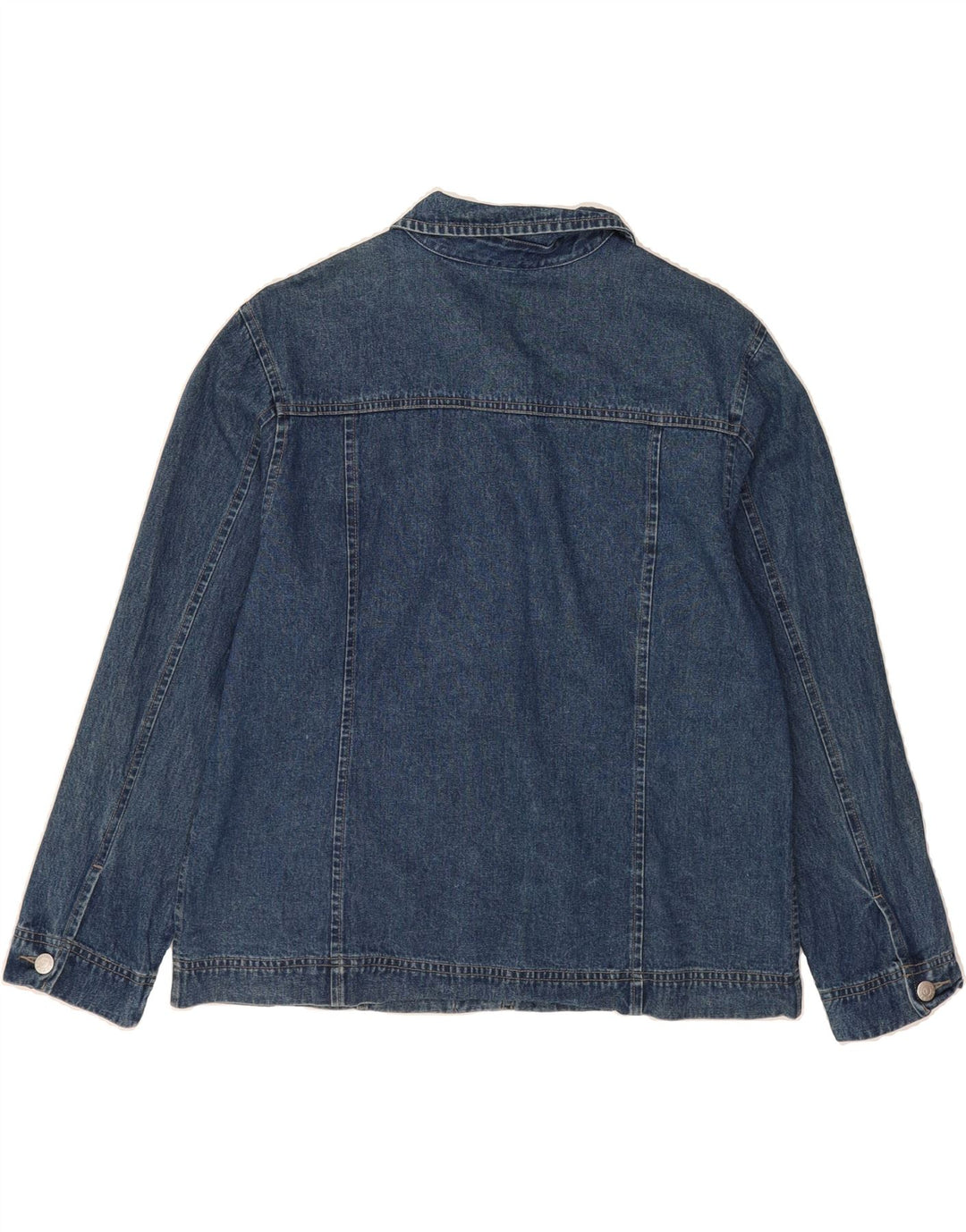 JAKE'S Womens Denim Jacket UK 14 Medium Navy Blue Cotton Vintage Jake's and Second-Hand Jake's from Messina Hembry 