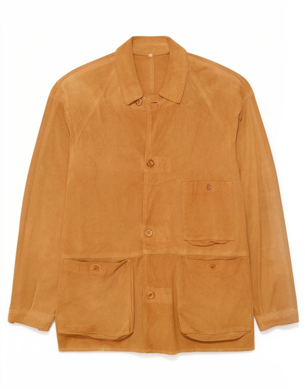 Jaqueta masculina vintage de camurça IT46 pequena bege