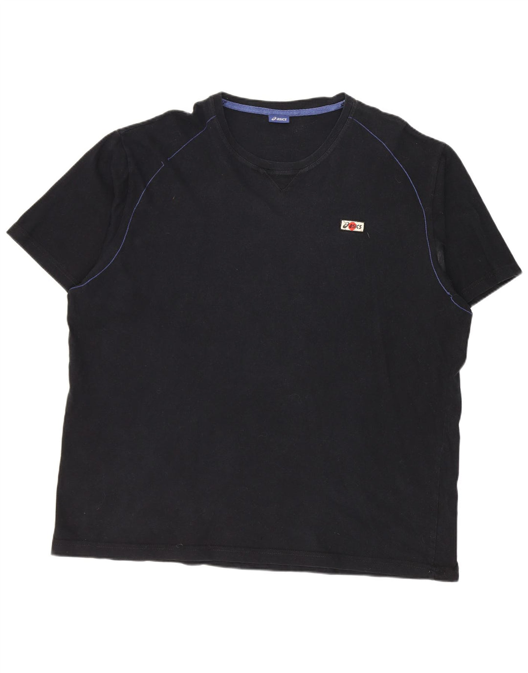 Asics Mens T-Shirt Top 3XL Black Cotton