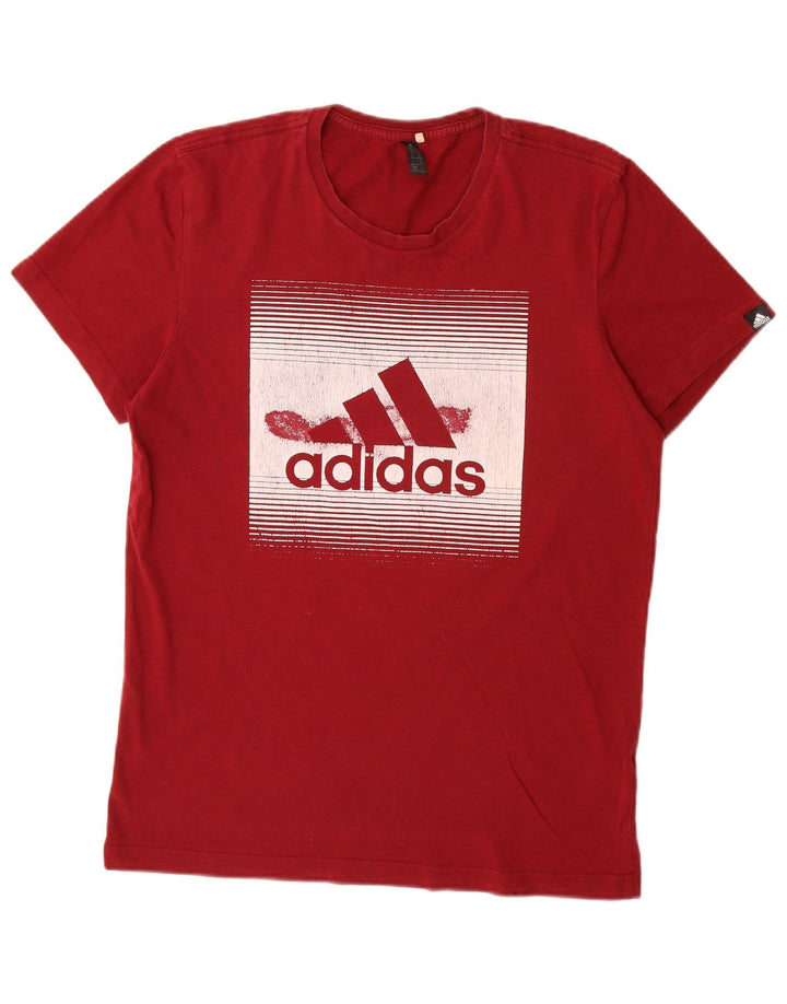 Adidas Herre grafisk T-shirt Top Medium Rød Bomuld