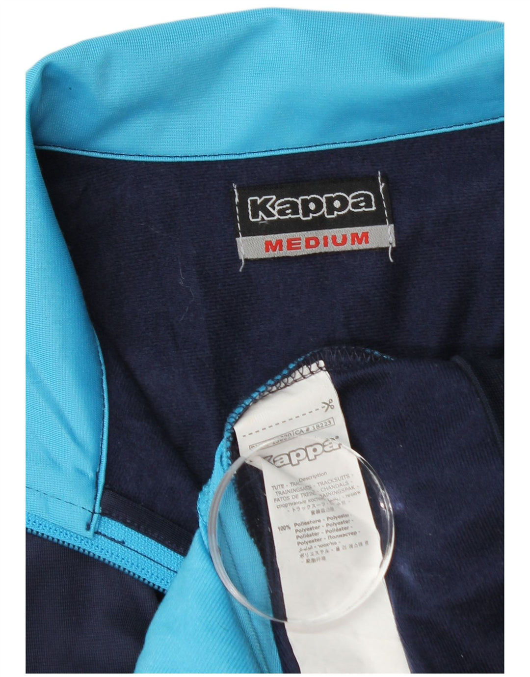 Kappa Womens Tracksuit Top Jacket UK 12 Medium Navy Blue Colourblock