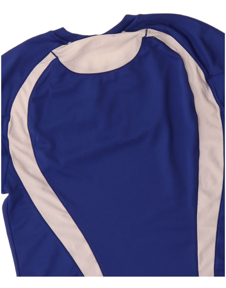 Asics Womens Top Long Sleeve UK 12 Medium Blue Colourblock Polyester