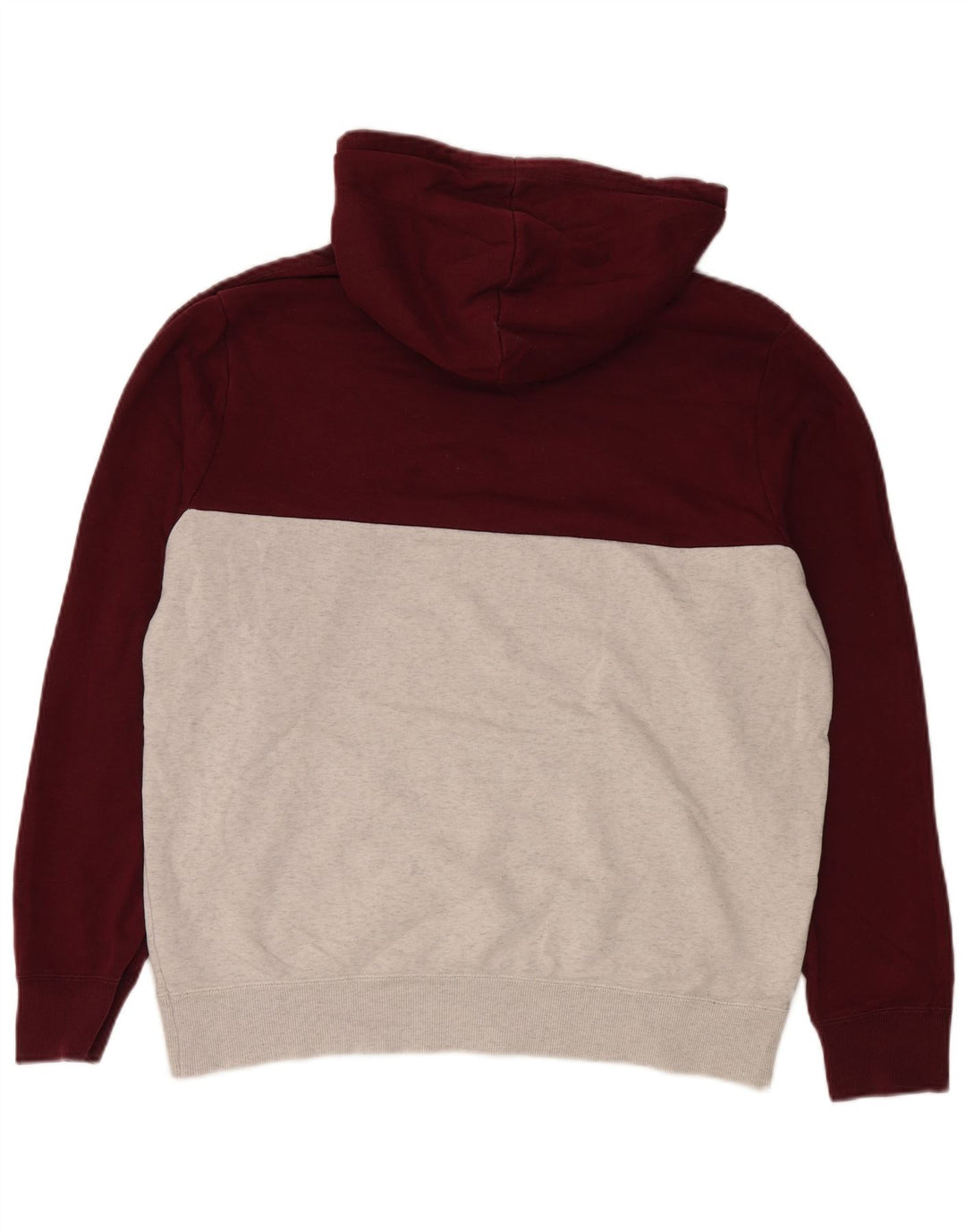 Converse Mens Hoodie Jumper Large Grey Colourblock Cotton