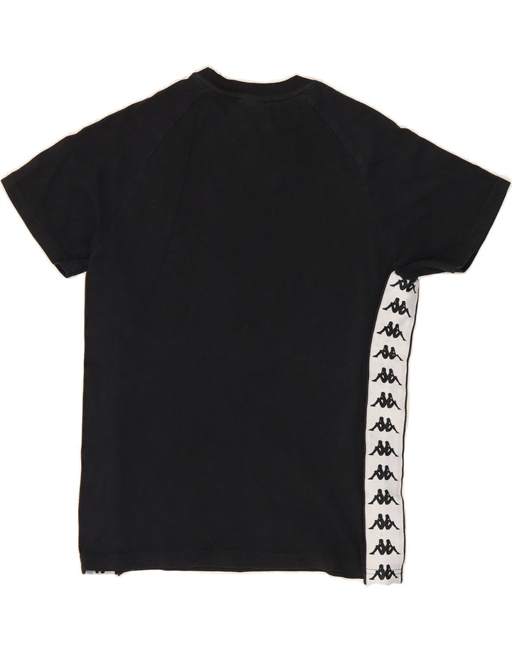 KAPPA Womens Graphic T-Shirt Top UK 10 Small Black Vintage Kappa and Second-Hand Kappa from Messina Hembry 