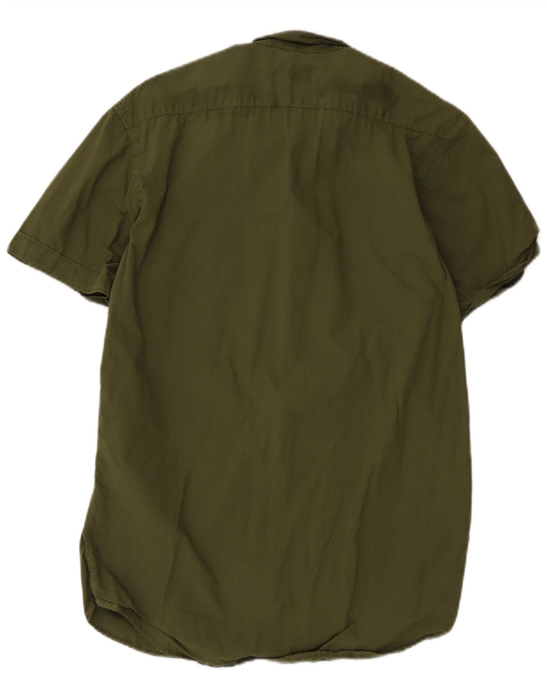 Sun68 Herren-Kurzarmhemd aus mittlerer Khaki-Baumwolle