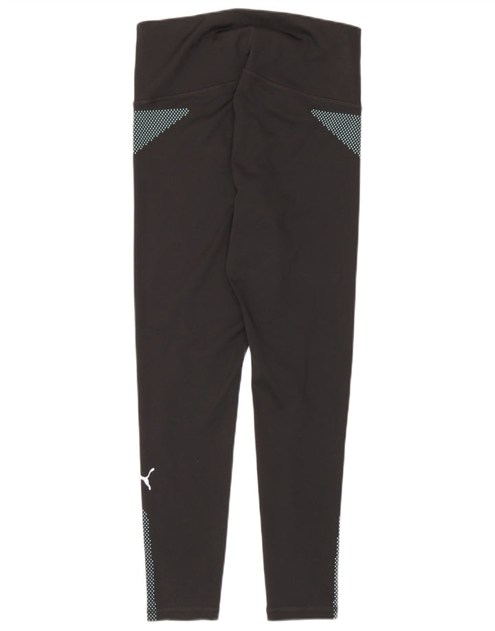 Puma Womens Leggings UK 12 Medium Black Geometric