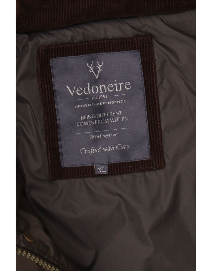 VEDONEIRE Mens Quilted Jacket UK 42 XL Brown Polyester Vintage Vedoneire and Second-Hand Vedoneire from Messina Hembry 