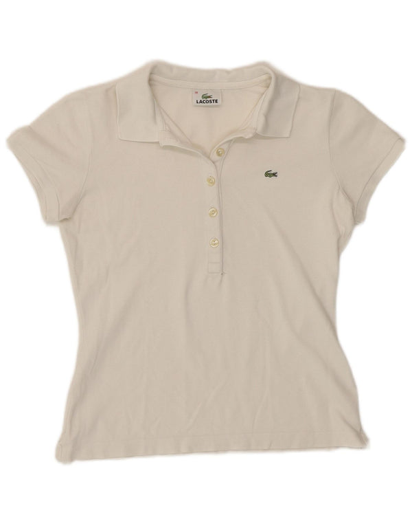Женская рубашка поло Lacoste, размер 38, средний белый
