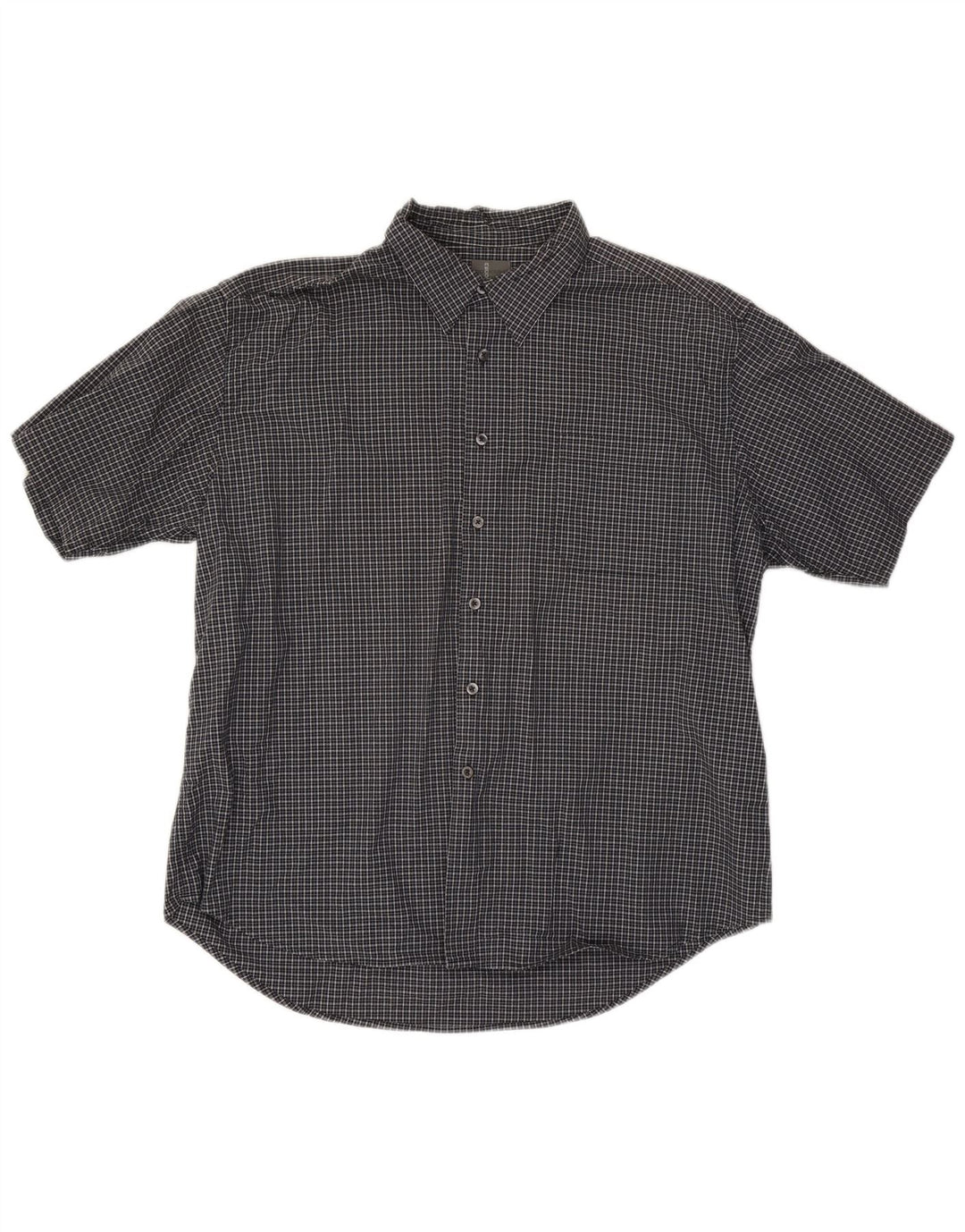 Dockers Chemise à manches courtes pour homme 2XL en coton à carreaux noirs