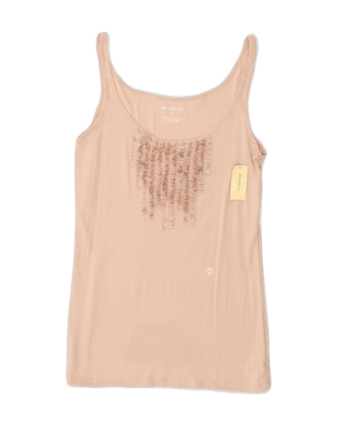EDDIE BAUER Womens Vest Top UK 8 Small Beige Cotton | Vintage Eddie Bauer | Thrift | Second-Hand Eddie Bauer | Used Clothing | Messina Hembry 