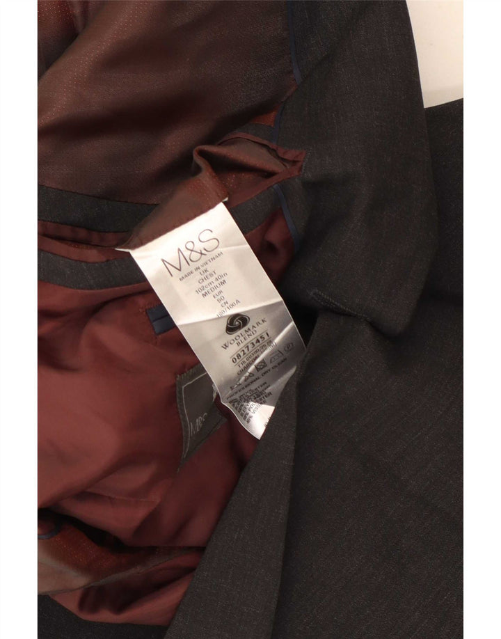 Marks & Spencer Veste blazer à 2 boutons pour homme UK 40 laine gris moyen