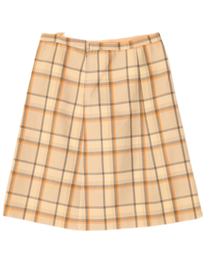 Gonna a trapezio da donna VINTAGE W30 a quadri beige medio