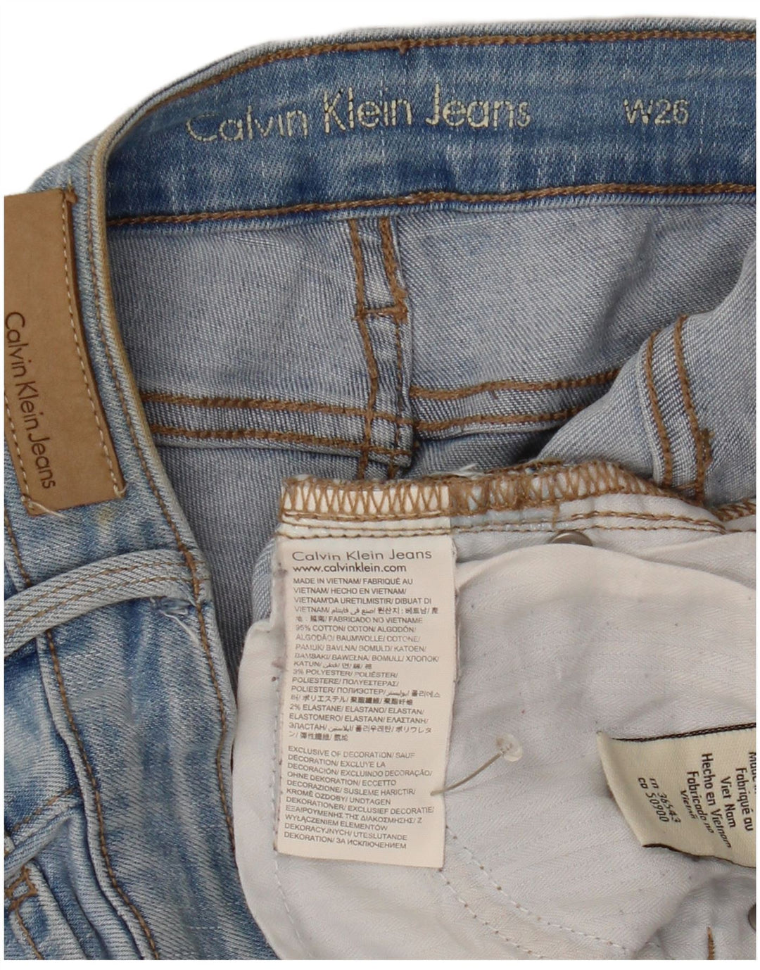 CALVIN KLEIN Womens Denim Shorts W26 Small  Blue Cotton